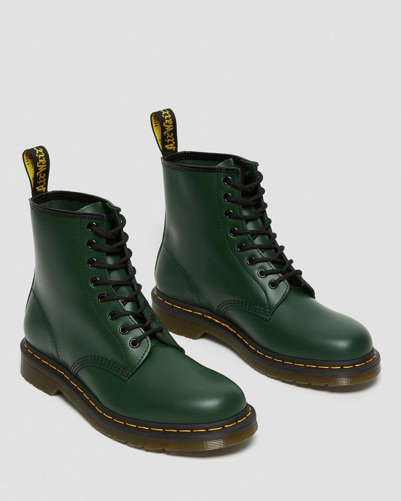 Dr Martens 1460 Smooth Læder Snørestøvler Herre Grøn | DK 533MQZ